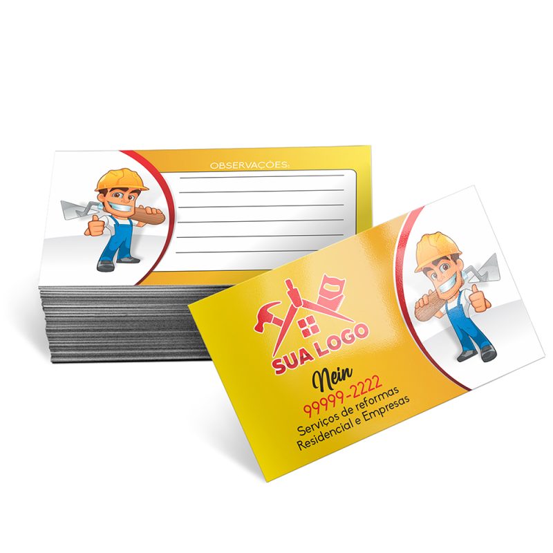Cartão de Visita 4x4 cores - 250 Gramas - Verniz UV Total Frente - Imagem 5